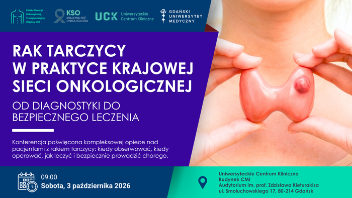 Okładka konferencji Rak tarczycy w praktyce Krajowej Sieci Onkologicznej